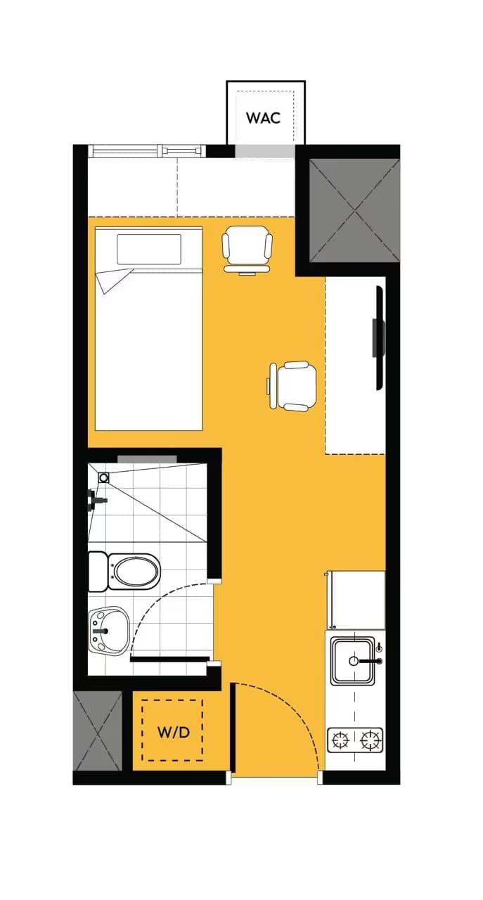Studio b unit floor plan at Vertica Torre Lorenzo
