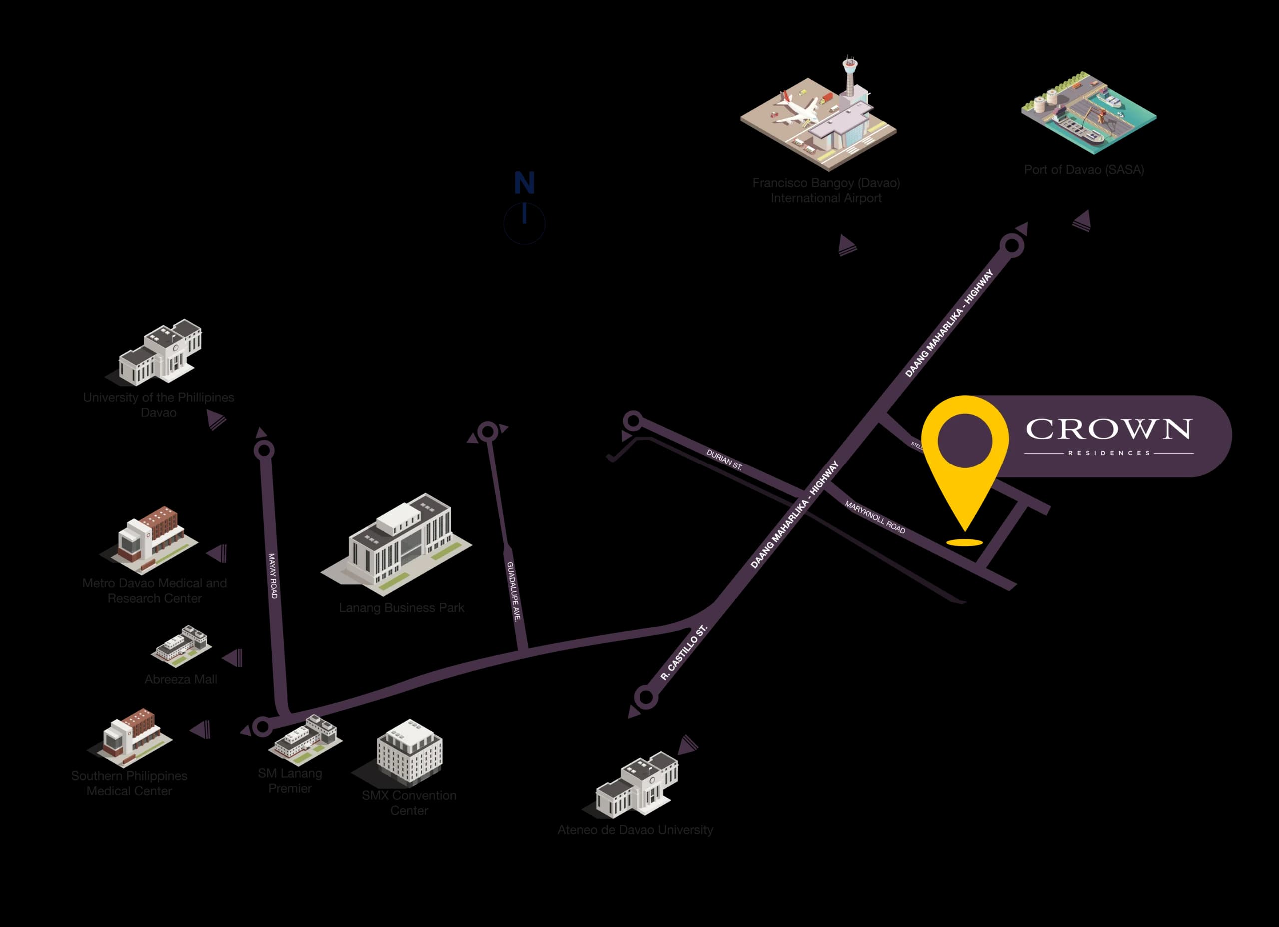 Crown Residences at Tierra Davao location map