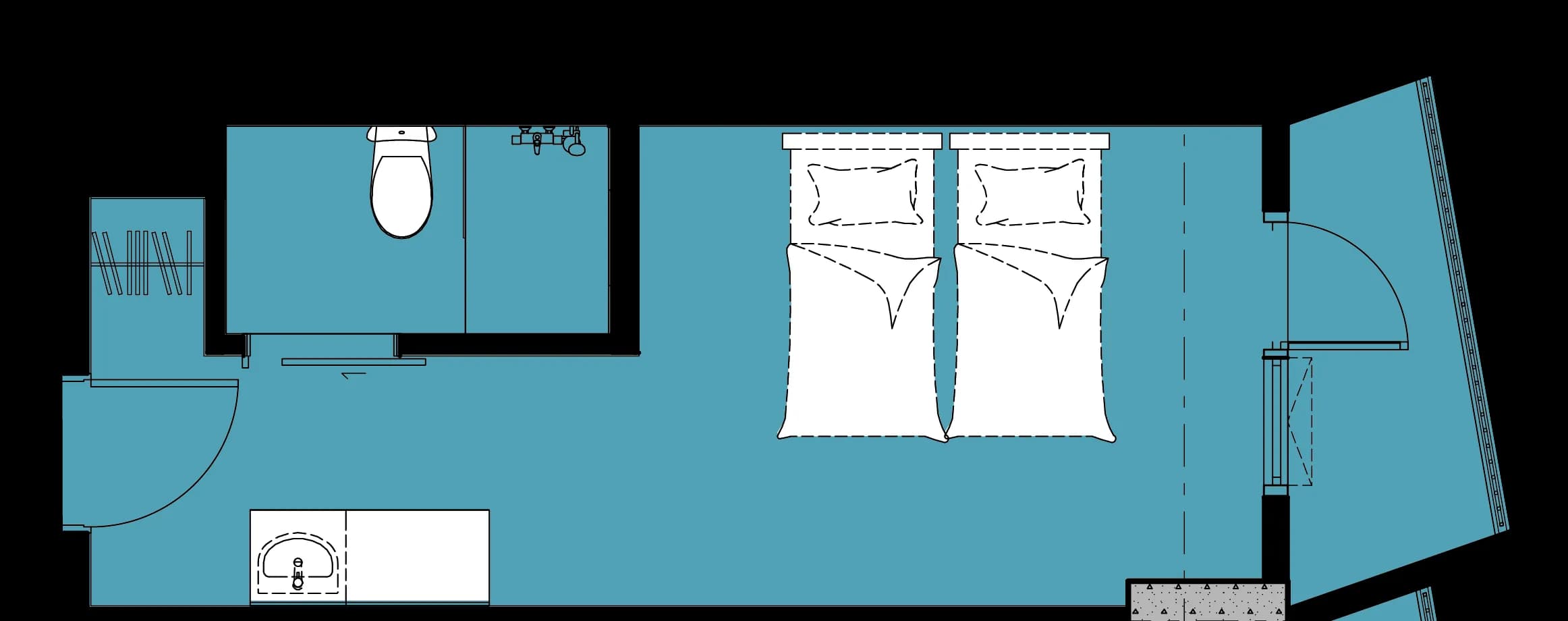Studio a unit floor plan at Crest Suites at Tierra Davao