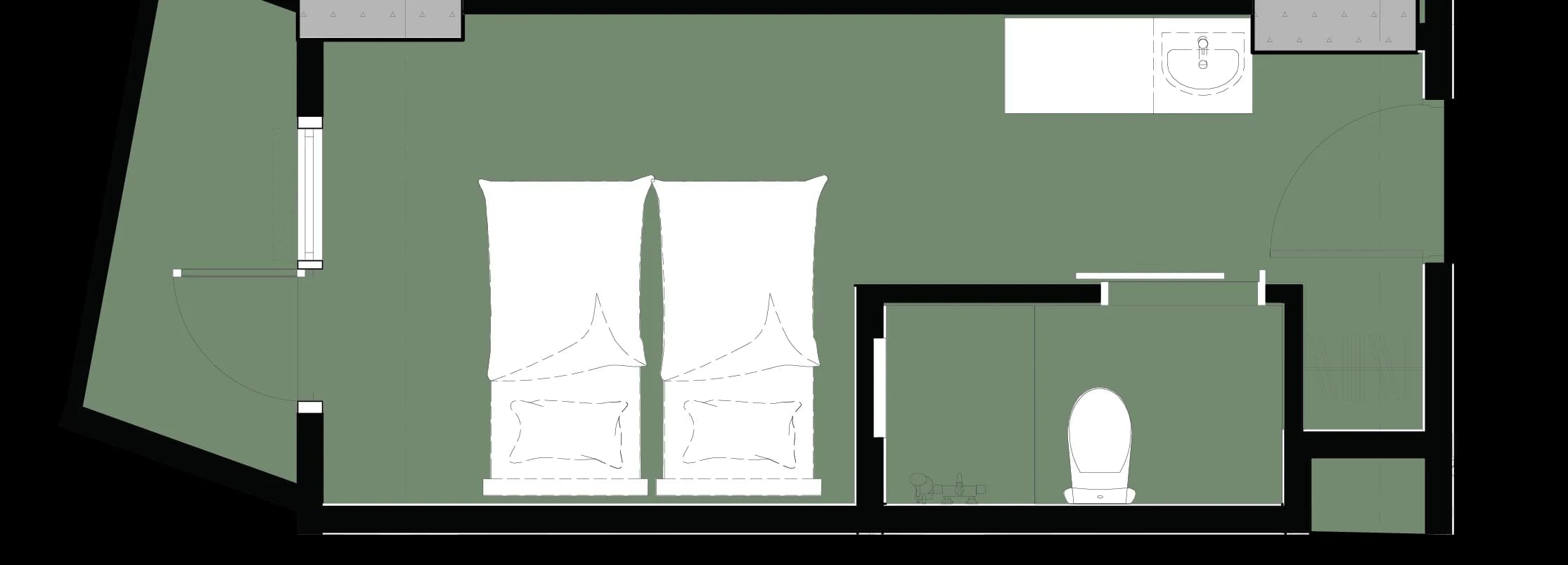 Studio b unit floor plan at Crest Suites at Tierra Davao