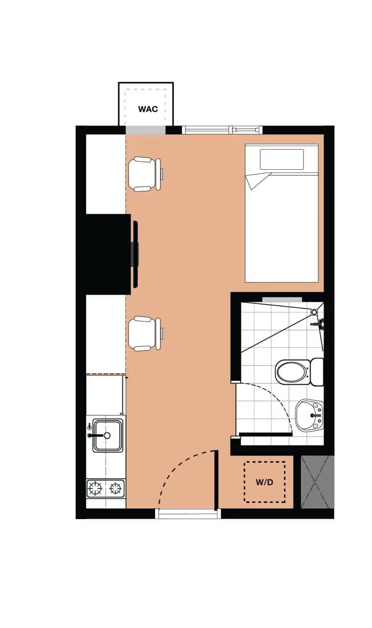 Studio c unit floor plan at Vertica Torre Lorenzo