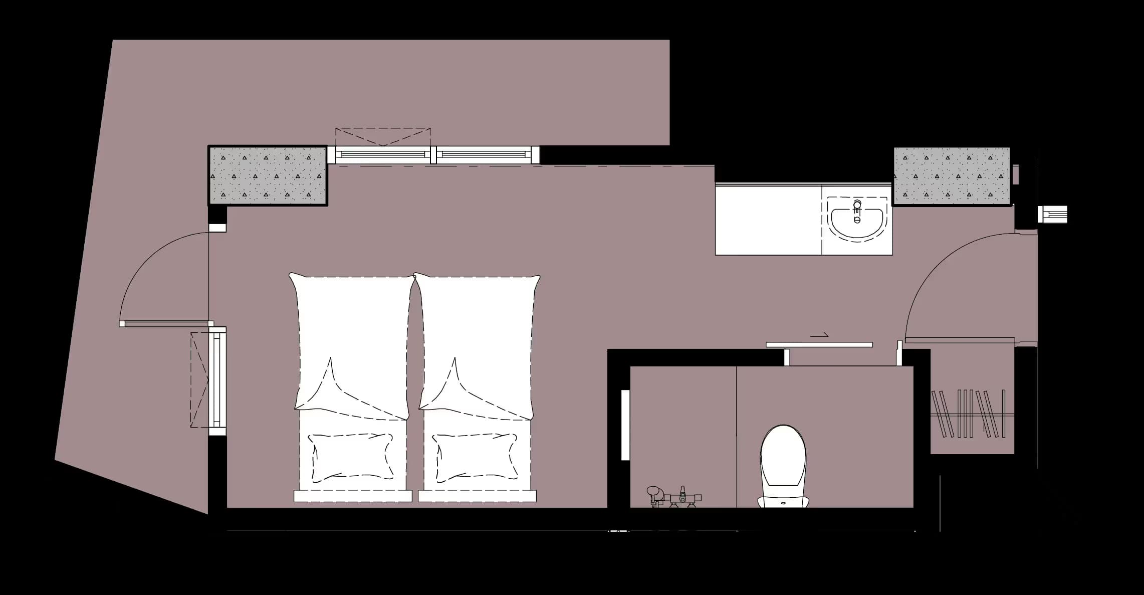Studio e unit floor plan at Crest Suites at Tierra Davao
